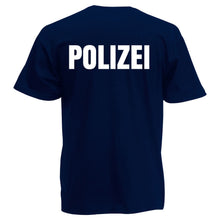 Alsino Polizei T-Shirt schwarz oder navy - Polizei-Shirt Sicherheit Shirt - 100 % Baumwolle Rundhals - Druck Brust & Rücken
