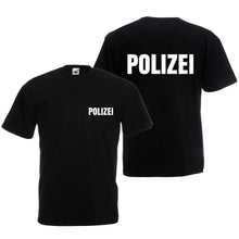 Alsino Polizei T-Shirt schwarz oder navy - Polizei-Shirt Sicherheit Shirt - 100 % Baumwolle Rundhals - Druck Brust & Rücken