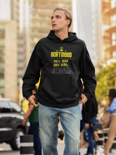 Dortmund Hoodie in Gelb Schwarz You Never Walk Alone Fanartikel Statement Pulli Pullover mit Kapuze Dortmund-Pullover
