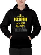 Dortmund Hoodie in Gelb Schwarz You Never Walk Alone Fanartikel Statement Pulli Pullover mit Kapuze Dortmund-Pullover