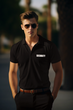 Alsino Security Poloshirt schwarz Polohemd Druck Brust & Rücken - Polo T-Shirt Sicherheitsbekleidung Security-Shirt - 100 % Baumwolle