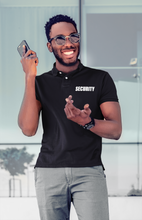Alsino Security Poloshirt schwarz Polohemd Druck Brust & Rücken - Polo T-Shirt Sicherheitsbekleidung Security-Shirt - 100 % Baumwolle