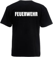 Feuerwehr T-Shirt schwarz, Navy oder rot - Feuerwehr-Shirt Sicherheit - Rundhals - Druck Brust & Rücken