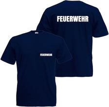 Feuerwehr T-Shirt schwarz, Navy oder rot - Feuerwehr-Shirt Sicherheit - Rundhals - Druck Brust & Rücken