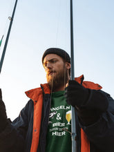 Angler T-Shirt Angel Shirt Angeln und Bier - Darum bin ich hier TShirt - Unisex, 100% Baumwolle