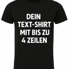 Personalisiertes T-Shirt mit 4-zeiligem Wunschtext – Individuelles Shirt bedrucken lassen