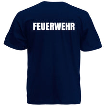 Alsino Feuerwehr T-Shirt schwarz, navy oder rot - Feuerwehr-Shirt Sicherheit Shirt - 100 % Baumwolle Rundhals - Druck Brust & Rücken