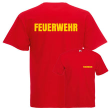 Alsino Feuerwehr T-Shirt schwarz, navy oder rot - Feuerwehr-Shirt Sicherheit Shirt - 100 % Baumwolle Rundhals - Druck Brust & Rücken