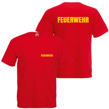 Alsino Feuerwehr T-Shirt schwarz, navy oder rot - Feuerwehr-Shirt Sicherheit Shirt - 100 % Baumwolle Rundhals - Druck Brust & Rücken