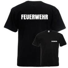 Alsino Feuerwehr T-Shirt schwarz, navy oder rot - Feuerwehr-Shirt Sicherheit Shirt - 100 % Baumwolle Rundhals - Druck Brust & Rücken