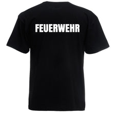Alsino Feuerwehr T-Shirt schwarz, navy oder rot - Feuerwehr-Shirt Sicherheit Shirt - 100 % Baumwolle Rundhals - Druck Brust & Rücken