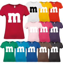 Alsino MM Shirt T-Shirt 100% Baumwolle M und M Damen Kostüm Verkleidung M und M Gruppen T-Shirt - Karneval Fasching JGA Festival