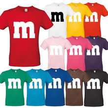 Alsino MM Shirt T-Shirt 100% Baumwolle M&M Unisex Kostüm Verkleidung M und M Gruppen T-Shirt - Karneval Fasching JGA Festival