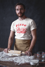 Alsino Pizza Shirt T-Shirt Pizzabäcker Logo Schachtel Pizza-Shirt - weiß, 100 % Baumwolle - Rundhals