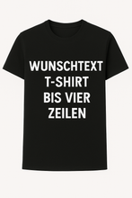 Personalisiertes T-Shirt mit 4-zeiligem Wunschtext – Individuelles Shirt bedrucken lassen