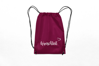 Alsino Turnbeutel Rucksack mit Namen personalisiert - Aufdruck selbst gestalten, Stoffbeutel Festival Tasche Kindergarten