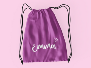 Alsino Turnbeutel Rucksack mit Namen personalisiert - Aufdruck selbst gestalten, Stoffbeutel Festival Tasche Kindergarten