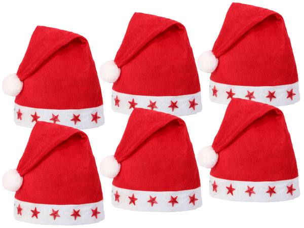 Blink LED Weihnachtsmützen Rot mit Leuchtsterne Blinksterne Sterne 15