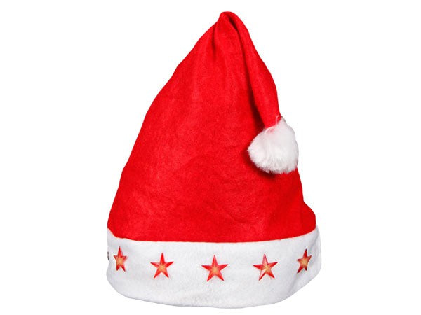 Blink LED Weihnachtsmützen Rot mit Leuchtsterne Blinksterne Sterne 15