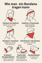 2er Set Niki-Halstuch Bandana Halstuch – Kopftuch, Haarband, Gesichtstuch oder Schal – Paisley Muster – Damen, Herren & Kinder