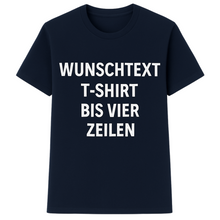 Personalisiertes T-Shirt mit 4-zeiligem Wunschtext – Individuelles Shirt bedrucken lassen