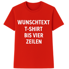 Personalisiertes T-Shirt mit 4-zeiligem Wunschtext – Individuelles Shirt bedrucken lassen