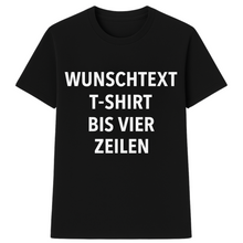 Personalisiertes T-Shirt mit 4-zeiligem Wunschtext – Individuelles Shirt bedrucken lassen